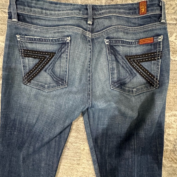 7 For All Mankind Sz 28 Indigo Denim Boot Cut Jeans - Picture 4 of 7